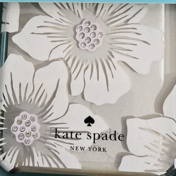 Kate Spade iPhone X Hollyhock Floral Bling Diva Gems Hardshell Case New in Box - Picture 6 of 7